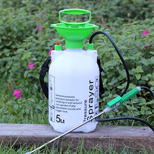 Garden Sprayer 5L/8L/16L Water Pressure Sprayer Pump Action Sprayer Weed Killer Ideal For Pesticides Insecticides Fungicides Fertiliser Sprayer With Shoulder Strap Nozzle Trigger Lock (5 Litre)