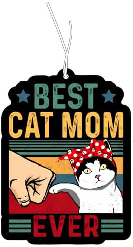 2x Best Cat Mom Ever Duftbaum Auto Lustig, Duftspender, Tuning, Car Air Freshener, Duftanhänger Set