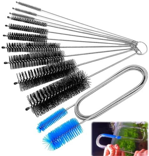 Cepillo para Tubos de Acuarios,11pcs Cepillo para Tubo de Aire y Manguera de Acuario,Cepillo Adecuado para Tuberías de Acuarios,Adecuado para Tuberías de Acuarios