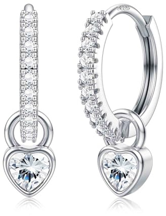 Dochais Orecchini Cerchio Argento 925 Donna Orecchini Cerchio Piccoli Zirconi Ipoallergenici Orecchino Placcato Oro 14K Leggeri Hoop Earrings per Donna Ragazze Gioielli Argento D