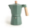 CREATE / THERA MOKA RETRO/Cafetera italiana verde sage 450 ml/Capacidad de 9 tazas, fabricada en aluminio, válvula de seguridad, apta para gas, cocina eléctrica o vitro