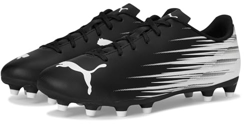 PUMA Men's Attacanto Firm, Artificial Ground Soccer Cleat Sneaker, White/Black, 13 UK
