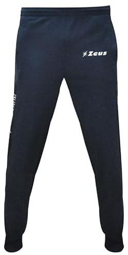 Pantalone Enea per Zeus con Zip alla Caviglia Sport Calcio Calcetto Relax Allenamento Fitness Palestra Football Tracksuit Training attività Sportiva Pantaloni