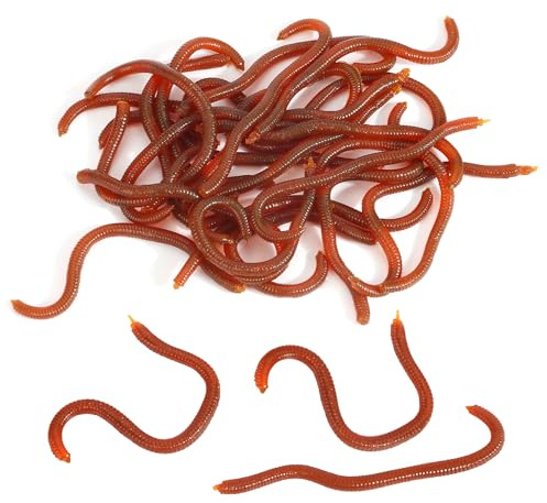 30 Pezzi Lombrico Artificiale Per la Pesca, Vermi Morbide Esche da Pesca, Falsi Lombrichi, Per Set da Pesca e Decorazioni di Halloween