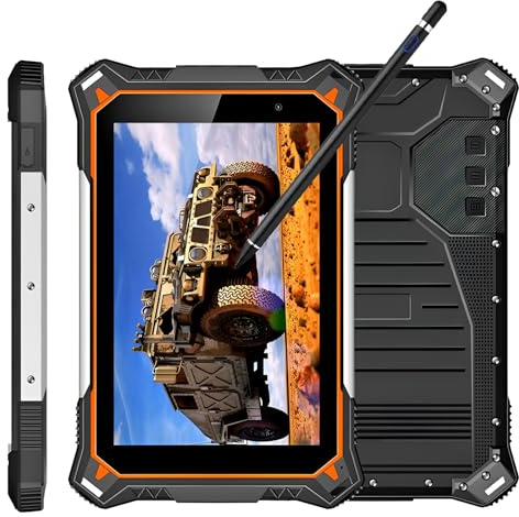 Chuangsuton Rugged Android 12 Tablet 8 FHD Gorilla Glass,6GB RAM 128GB Storage,IP68 Waterproof, 10000mAh Battery,13MP+5MP Cameras, MIL-STD-810G, 4G LTE, GPS, With Active Stylus