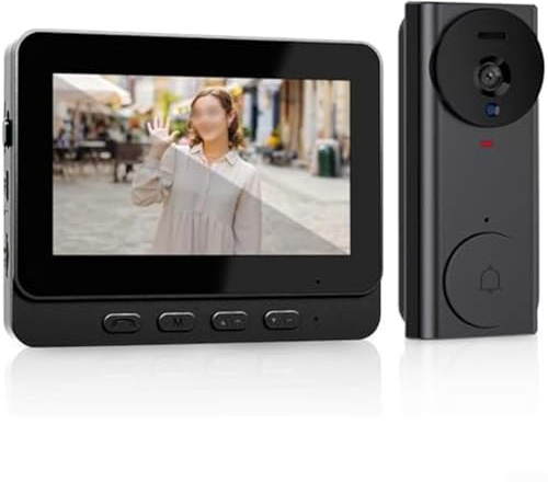 Caméra de sonnette WiFi, 1080p avec écran IPS de 4,3, angle de vision de 170 degrés, design étanche, pour une surveillance extérieure fiable