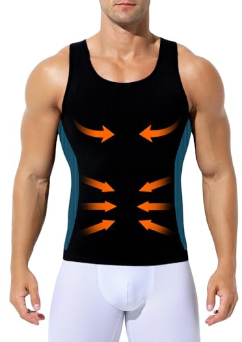 Mauro Kane Men's Compression Tank Top Undershirts Slimming Body Shaper Vest