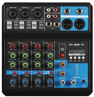 Ljudmixer, 5 Way Professional Sound Mixer Dator Inspelning Free Drive Ljudkort Mixerkonsol Audio Pro DJ Ljudutrustning för studiokaraoke
