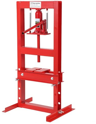 Garvee Pressa idraulica H-Frame da 12 tonnellate per officina - Struttura professionale in acciaio al carbonio - Piano di lavoro e piastre di pressatura - Valvola di sicurezza per cuscinetti, metalli,