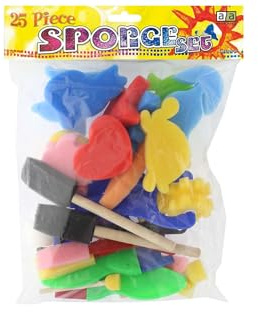 Art Advantage Sponge Shapes, Rollers,Brushes 25pc