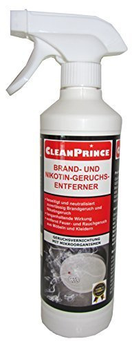 Cleanprince 500 ML Burning Smell and Nicotine Cleaner Odour Remover with Microorganisms Neutralizer Remover Nicotine Smell Food Odors Musty Odors Killer 0,5 Litre New Recipe