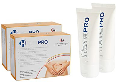 2 Hemapro Pills + 2 Hemapro Cream: Pastillas y Crema para prevenir y aliviar hemorroides