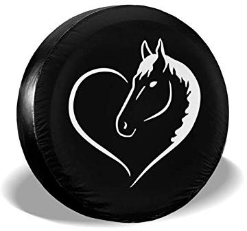 Wheel Tire Cover,Spare Car Tire Cover 14inch Universal Waterproof Wheel Covers Protection Fit for RV SUV Trailer,Car Wheel Accessories Tyre Cover Spare Wheel Covers (Funny Horse)