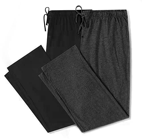 U2SKIIN Men 100% Cotton Pajama Pants Soft Lightweight Pj Bottoms | Lounge Pant with Pockets and Button Fly, Breathable Sleep Pants, Year-Round Comfort, Classic Fit