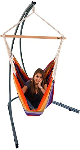 Lola Palma Hängesesselgestell aus Metall mit XXL Hängesessel Beauty Sofa Rainbow Jumbo 110 cm wetterfest