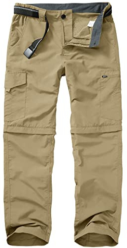 mosingle Walking Hiking Trousers Mens, Zip Off Lightweight Safari Trousers | Quick Dry, Convertible, Breathable, Outdoor Pants for Travel Fishing Trekking Cargo