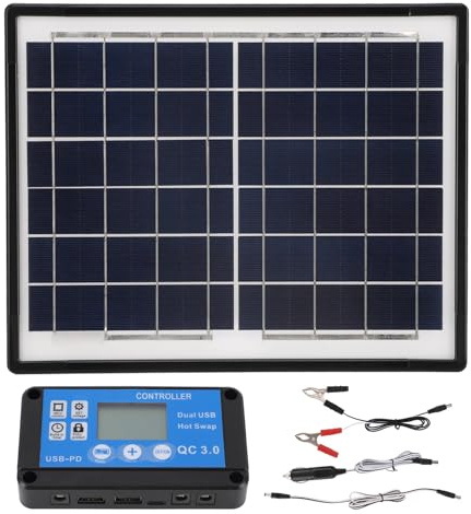 Caricatore a Pannello Solare da 50 W - Risparmio Energetico Efficiente, Design Multifunzionale, Potente capacità di Ricarica - Comoda portabilità per Auto, Telefono - Previene il