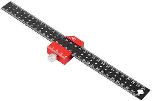 FORNORM Streichmaß, 310mm Anschlaglineal Anreißwerkzeug, 45°/90° Metall Lineal, Doppelseitige Metrisches Zimmermannswinkel Kombinationswinkel Für DIY, Anreißen, Zeichnen
