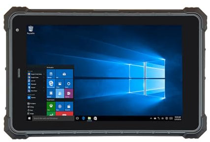 RUGLINE Rugged Tablet, 8 inch Windows 10 Rugged Tablet, 4G LTE, GPS, Water Resistance, 7.6V 5000mAh Battery, 8GB RAM/128GB ROM, Bluetooth, Dual Wi-Fi for Enterprise Work Field