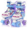 meteor Kinder Rollschuhe mit LED-Lichtern und Verstellbarer Größe – Retro Roll-Skates für Jugendliche – Mehrfarbige Disco Roll-Schuhe Bunte Retro Quad Skates - Roll ab! (Purple Mermaid, S 30-33)