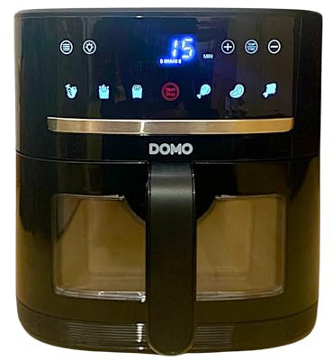 4 L DOMO - Friteuse à Air Chaud Diététique Sans Huile, 80% de Graisse en Moins, 6 Programmes, Température Réglable, Cuve Anti-Adhésive, Écran Tactile, Éclairage Intérieur, Modèle DO1122FR