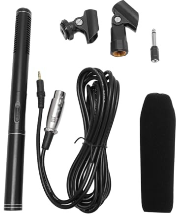 Kondensator Kardioid Intervjumikrofon Högpresterande Sångmikrofon för Video för Hållare Foam Cap XLR-kabel