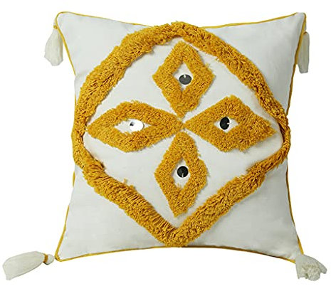 LLHCF Marocco - Cuscino trapuntato con paillettes, motivo geometrico