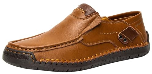 Pantofole e mocassini da uomo, mocassini da uomo, mocassini, scarpe leggere Penny Loafer Loafers Flat Shoes Business scarpe basse, scarpe basse da lavoro, scarpe basse, colore giallo, 45