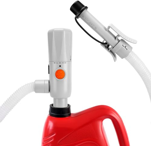 Yosoo Health Gear Pompa di Trasferimento Carburante, Portatile Pompa Travaso Benzina Elettrica con Arresto Automatico, Telescopico Tubo Principale, Portata 3.2 GPM per Auto Camper Generatore Barca