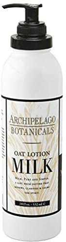 Archipelago Botanicals Oat Milk Lotion, Nurturing and Soothing Daily Moisturizer for Dry or Sensitive Skin, Hydrating Body Lotion, Paraben-Free, Phthalate-Free, 18 oz