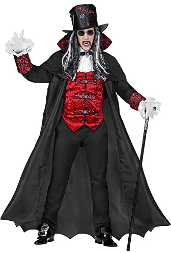 VAMPIRE LORD (lång kappa med väst och jabot, topphat) – (XL)