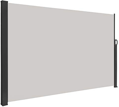 HENGMEI Tenda da Sole Laterale Retrattile Protezione Privacy Tenda a Scorrimento per terrazza, balcone, patio (200 x 300cm, Grigio)