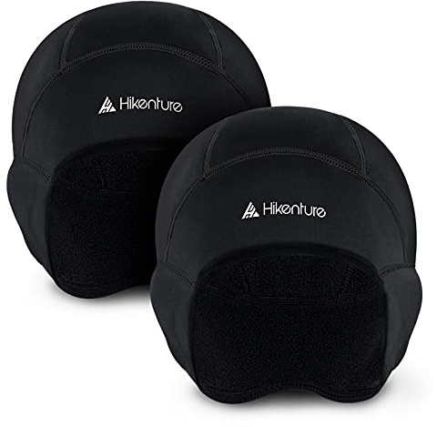 Hikenture Winter Skull Cap Helmet Liner for Men Women Thermal Cycling Hat Running Beanie Under Helmet (Black 2)