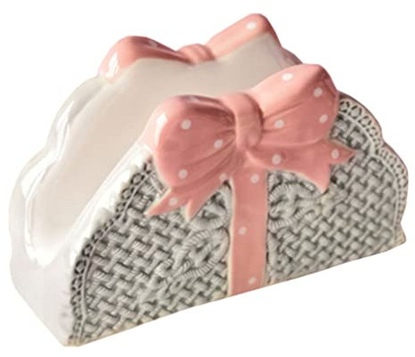 IMIKEYA Tischdecke Tisch Serviettenhalter Keramik Freistehend Tissue Spender Schleife Deko Serviettenst?nder Papierserviettenhalter für Urlaub Weihnachten Hochzeit Party Esstisch Deko