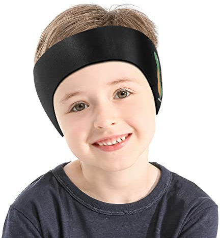 ACWOO Schwimmen Stirnband, Wasserdichtes Schwimmband Neopren Stirnband Kinder Ohrenband, Swimming Kopfband Haarband mit Klettverschluss für - Schwimm Ear Band für Kinder & Erwachsene(Dinosaurier,S)