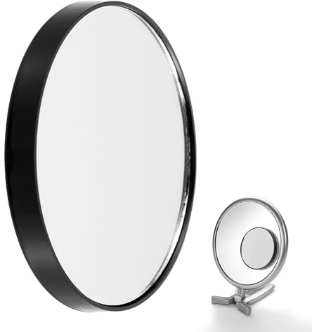 FOMIYES 5X Magnifying Makeup Mirror, Round Cosmetic Mirror with 2 Suction Cups, Wall Magnifying Mirror for Bedroom, Bathroom, Vanity (8.8cm)