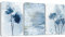 Artscope 3 Teilig Abstract Leinwandbilder mit Blaue und Goldene Aquarellmalerei Motiv Kunstdruck - Moderne Wandbild für Badezimmer Wohnzimmer Wanddekoration - 30 x 40 cm