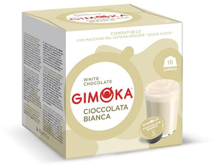 Gimoka, bebida soluble de CHOCOLATE BLANCO - 48 Cápsulas - Compatibles con Máquinas de Café Nescafè* Dolce Gusto* - Producido en Italia - 3 paquetes de 16