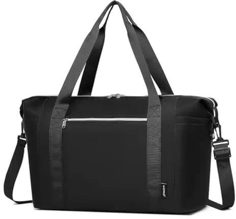 JCVBN Sac de sport sous le siège 46 x 30 x 20 cm, approuvé en cabine avec poche pour humide, sac de voyage pour homme et femme, Noir