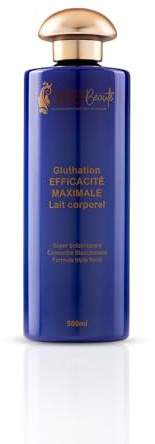 OBB Beauté – Lait Corporel Éclaircissant au Glutathion – Efficacité Maximale – 500ml – Soin Unifiant et Hydratant – Triple Action Blanchissante, collagène, vitamines C&E,