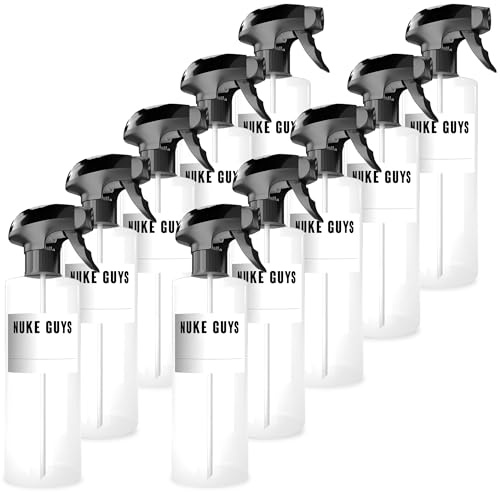 Nuke Guys 10 x sprayflaska 500 ml för fyllning | tomma sprayflaskor lämpliga för vatten – rengöringsmedel – desinfektionsmedel – rengöringsmedel | spruta för blommor – växter – bil