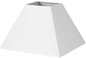 Pantalla - pantalla tipo pirámide en blanco, dimensiones de 40x18x28 cm, fabricada en tejido popelín, ideal para lámparas E27.