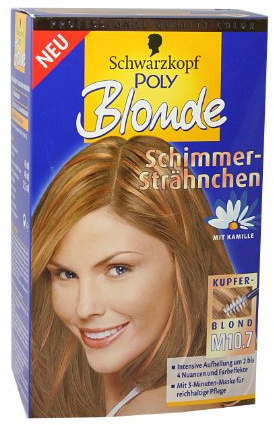 Schwarzkopf Poly Blonde Schimmer Strähnchen Kupfer-Blond 10.7