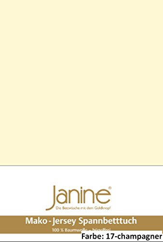 Janine Spannbettlaken Jersey 5007, Gr. 200x200 cm, Fb. 17 champanger, Mako-Feinjersey
