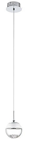 Eglo 93708 Lampada a sospensione a sfera, metallo, colore: trasparente, led, vetro