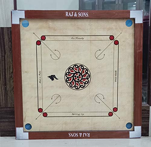 ONLINE SHOPPERS DELIGHT LTD Champion Bulldog Ply Wood Carrom Brettspiel mit Münze & Schlägel, zugelassenes Brett für internationales Carrom World Spiel
