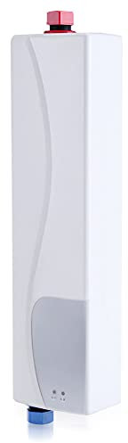 Mini Chauffe-eau électrique sans réservoir, 220V Chauffe-eau électrique instantané sans avec soupape de surpression Chauffe-eau avec lumière LED pour cuisine salle de bain 3000w