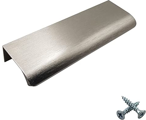 M4TEC Poignée de traction invisible profil porte meuble tiroir Quincaillerie de placard armoire de cuisine chambre garderobe dissimulé caché Inox brossé. Série VD3: Entraxe 96 mm