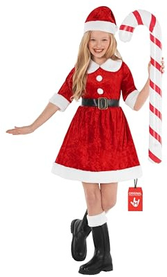 Morph Mrs Claus Dress Costume, Girls Christmas Costume, 7-9 Years