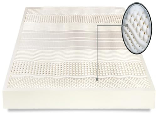 ARyako 100% Natur-Latex Matratze,Kompression Und Keine Verformung, Wabenporenbelüftung, Weich Und Bequem,Naturkautschuk Matratze,2in,140x200cm(55x79in)